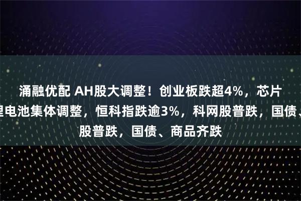 涌融优配 AH股大调整！创业板跌超4%，芯片半导体、锂电池集体调整，恒科指跌逾3%，科网股普跌，国债、商品齐跌