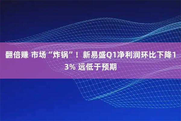 翻倍赚 市场“炸锅”！新易盛Q1净利润环比下降13% 远低于预期